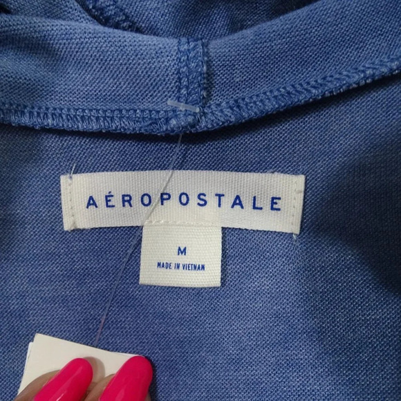 Aeropostale Blue Tie Dye Hoodie Tee Long Sleeve Pullover Women Size M 7382 - Picture 3 of 7